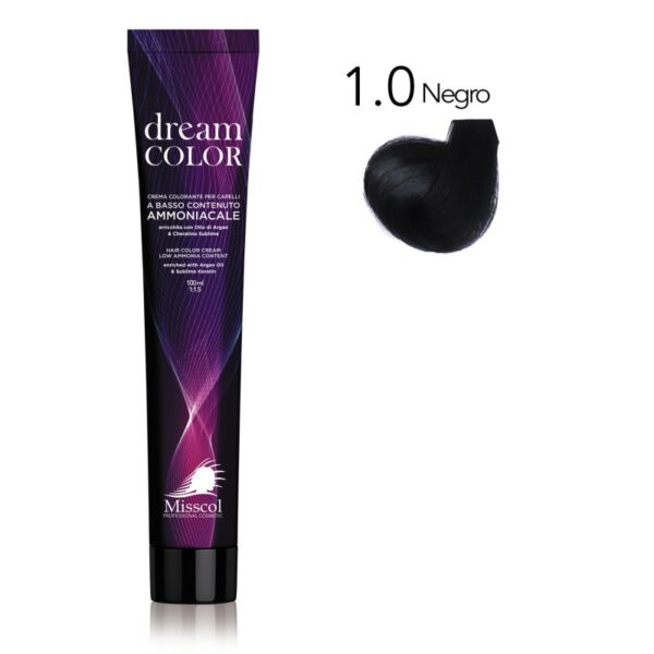 Natural Beauty Leda - Misscol Dream Color Tinte para Cabello 1.0 Negro – 100 ml