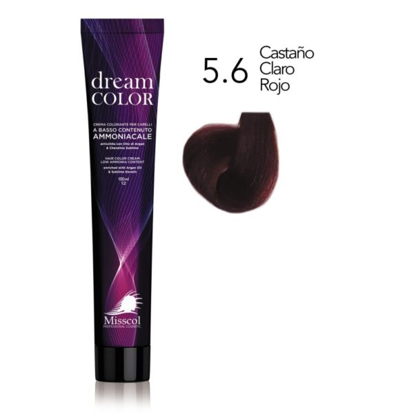 Natural Beauty Leda - Dream Color Misscol - Tinte para Cabello 5.6 Castaño Claro Rojo 100 ml