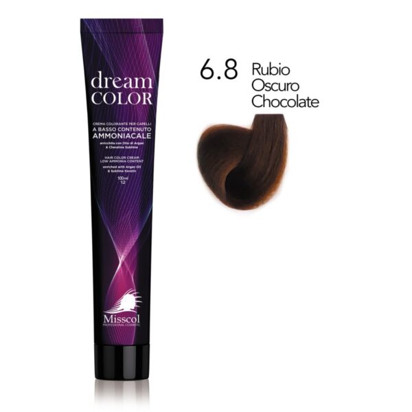 Natural Beauty Leda - Misscol Dream Color Crema Colorante 6.8 Rubio Oscuro Chocolate – 100 ml