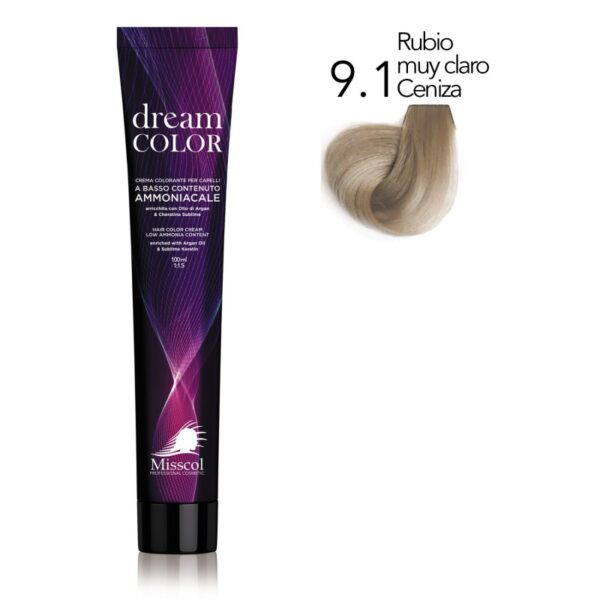 Natural Beauty Leda - Misscol Dream Color 9.1 Rubio Muy Claro Ceniza – 100 ml