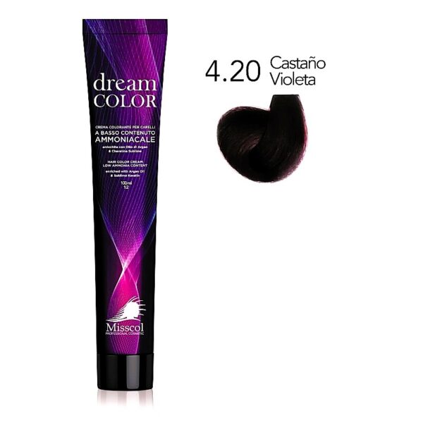 Natural Beauty Leda - Misscol Dream Color Crema Colorante 4.20 Castaño Violeta – 100 ml