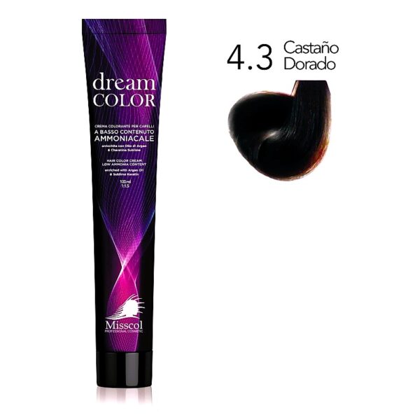 Natural Beauty Leda - Misscol Dream Color Crema Colorante 4.3 Castaño Dorado – 100 ml