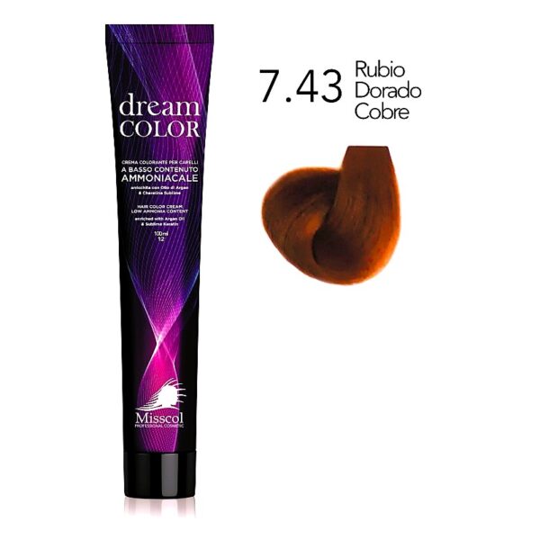 Natural Beauty Leda - Misscol Dream Color 7.43 Rubio Dorado Cobre – 100 ml