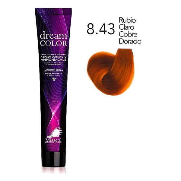 Natural Beauty Leda - Misscol Dream Color Crema Colorante 8.43 Rubio Claro Cobre Dorado – 100 ml