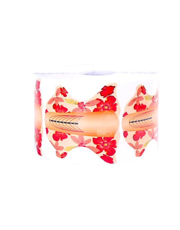 Natural Beauty Leda - Formas para Uñas en Rollos con Diseño Floral - 500 unidades