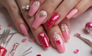 Diseños de uñas con corazones en Natural Beauty Leda